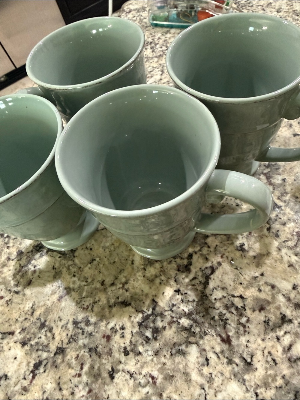 Pier 1 Martillo Sage Footed Mugs Set of 4